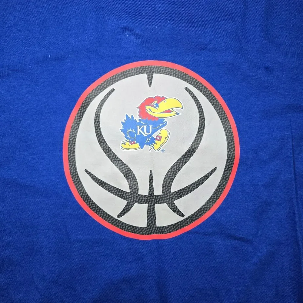 Fanatics Kansas Jayhawks Youth Large Blue 100% Cotton Graphic #23 T-Shirt NWT